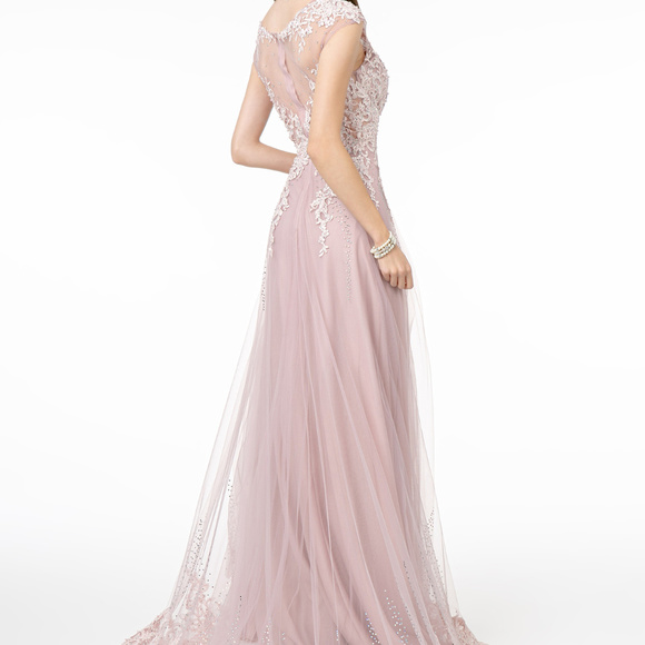 Mesh Scoop Neck Long Dress GSGL2886 - Picture 2 of 5